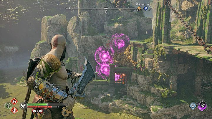 W okolicy jest most zwodzony - opuśćcie go używając łańcucha - God of War Ragnarok: Ruiny wśród klifów (Cliffside Ruins), Vanaheim - sekrety, znajdźki - God of War Ragnarok - poradnik do gry