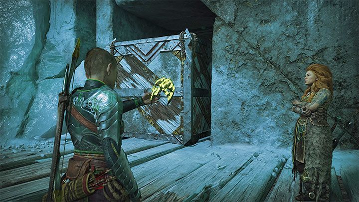 Po nowych walkach użyjcie mechanizmu i użyjcie strzały dźwiękowej na kracie w podłodze - God of War Ragnarok: Koszmary z Hel (Unleashing Hel) - solucja, opis przejścia - God of War Ragnarok - poradnik do gry