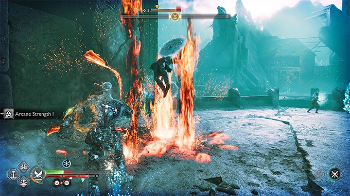 Wciśnijcie Kwadrat i przystąpcie do intensywnych walk - warto stosować ataki obszarowe, bo będziecie walczyli głównie z grupami słabszych nieumarłych - God of War Ragnarok: Ponownie razem (Reunion) - solucja, opis przejścia - God of War Ragnarok - poradnik do gry