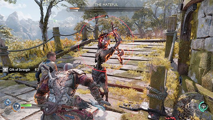 Atakami z czerwonymi pierścieniami dysponują przede wszystkim bossowie i mini-bossowie, ale może Was też nimi zaskoczyć jakiś bardziej elitarny przeciwnik spośród bardziej pospolitych - God of War Ragnarok: Jak reagować na kolory wrogich ataków - żółte, czerwone, niebieskie - God of War Ragnarok - poradnik do gry