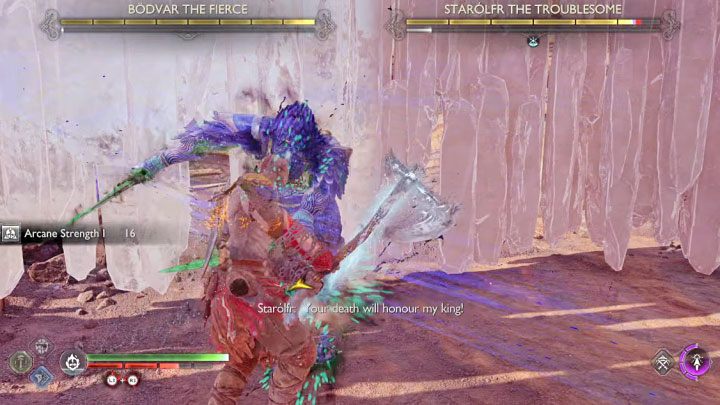 Starolfr jest nieco mniej wytrzymałym berserkiem i to ją radzimy atakować jako pierwszą - God of War Ragnarok: Jak pokonać berserków Bodvar Zaciekły (Bodvar the Fierce) i Starolfr Nieznośna (Starolfr the Troublesome)? - God of War Ragnarok - poradnik do gry