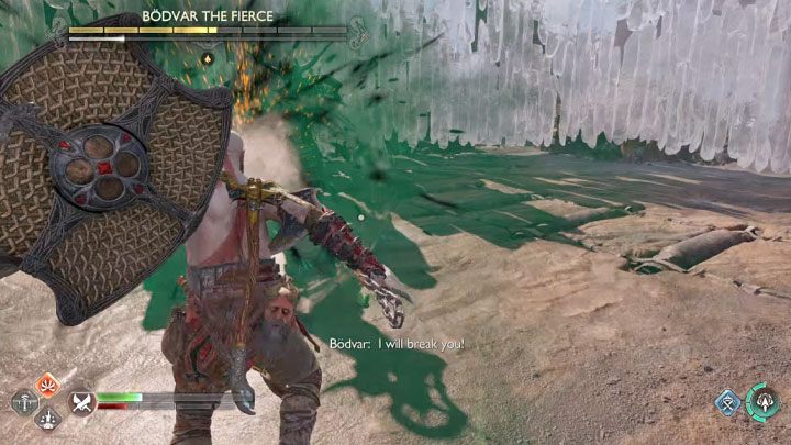 Ataków Bodvara musicie unikać jeszcze podczas osłabiania Starolfr - God of War Ragnarok: Jak pokonać berserków Bodvar Zaciekły (Bodvar the Fierce) i Starolfr Nieznośna (Starolfr the Troublesome)? - God of War Ragnarok - poradnik do gry