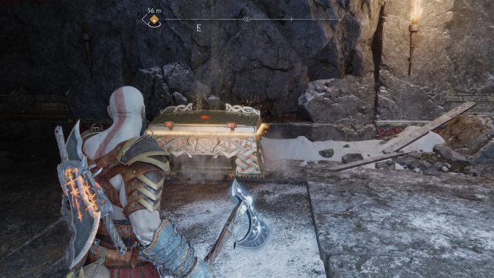 Wejdźcie do jaskini i wskoczcie na ścianę w pobliżu skrzyni Norn - God of War Ragnarok: Wioślarze (The Oarsmen), Midgard - sekrety, znajdźki - God of War Ragnarok - poradnik do gry