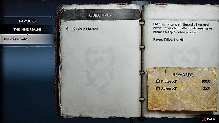 Oczy Odyna to tytuł przysługi dotyczącej eliminowania Kruków Odyna (Odins Ravens) - God of War Ragnarok: Drzewo Kruków (The Raven Tree), Niflheim - sekrety, znajdźki - God of War Ragnarok - poradnik do gry