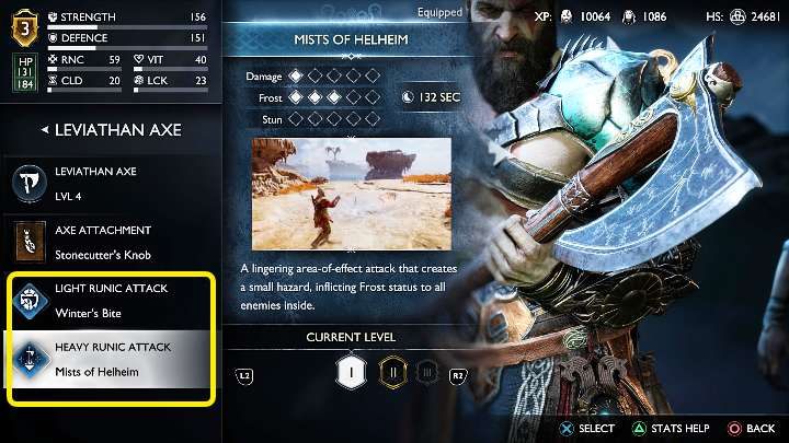 W pierwszej kolejności upewnijcie się, że Wasza broń jest wyposażona w runiczne ataki - God of War Ragnarok: Jak aktywować ataki runiczne? - God of War Ragnarok - poradnik do gry