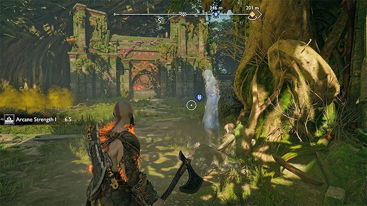 Musicie po dotarciu do ogrodu rozprawić się najpierw z grupą kilku silniejszych potworów - God of War Ragnarok: Ogród Noatun (Noatun Garden), Vanaheim - sekrety, znajdźki - God of War Ragnarok - poradnik do gry