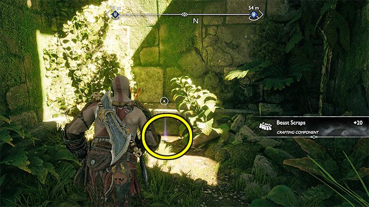 Artefakt leży na ziemi, obok roślin - God of War Ragnarok: Świątynia Frei (Vanir Shrine), Vanaheim - sekrety, znajdźki - God of War Ragnarok - poradnik do gry