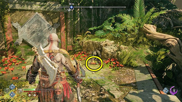 Zwój leży na ziemi i obok niego znajdują się zwłoki - God of War Ragnarok: Świątynia Frei (Vanir Shrine), Vanaheim - sekrety, znajdźki - God of War Ragnarok - poradnik do gry