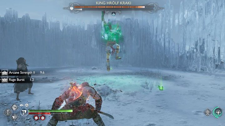 Szarża oraz uderzenie w ziemię po skoku - Są to czerwone ataki i w obu przypadkach musicie odpalić poprawne uniki - God of War Ragnarok: Jak pokonać finałowego berserka Król Hrolf Kraki (King Hrolf Kraki)? - God of War Ragnarok - poradnik do gry