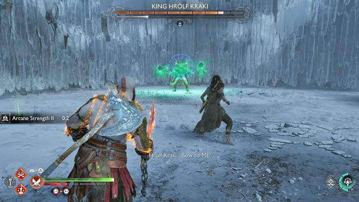 Ładowanie broni (niebieskie pierścienie) - Musicie jak najszybciej zbliżyć się do bossa i uderzyć go tarczą (2xL1) - God of War Ragnarok: Jak pokonać finałowego berserka Król Hrolf Kraki (King Hrolf Kraki)? - God of War Ragnarok - poradnik do gry