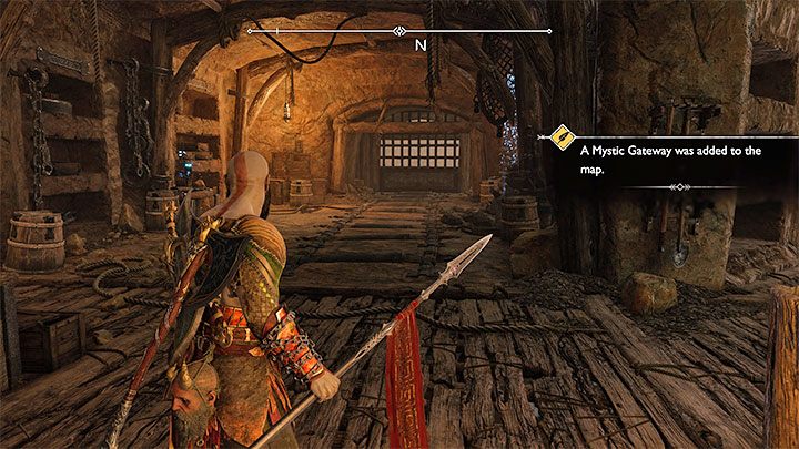Docelowo możecie dotrzeć do miejsca, w którym otrzymacie komunikat o odblokowaniu mistycznej bramy w Ogryzku - God of War Ragnarok: Powrót do Ogryzka (The Applecore) i Kopalni Jarnsmida (Jarnsmida Pitmines) - God of War Ragnarok - poradnik do gry