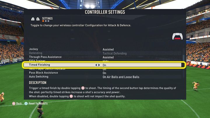 Precyzyjne wykończenie możecie włączyć w menu głównym lub w trakcie rozgrywki, w opcjach gry w zakładce z ustawieniami kontrolera (Controller Settings) - FIFA 23: Precyzyjne wykończenie (Timed Finishing) - jak włączyć? - FIFA 23 - poradnik do gry