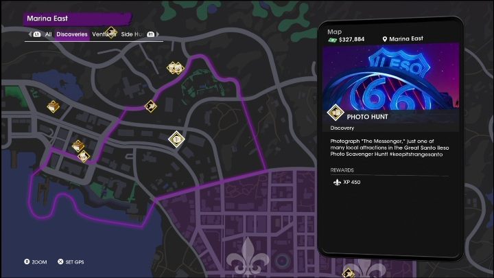 Ta aktywność Fotograficzne polowanie znajduje się w centralnej części dzielnicy - Saints Row 2022: Odkrycia (Wschodnia Marina) - lista i opisy aktywności - Saints Row - poradnik do gry