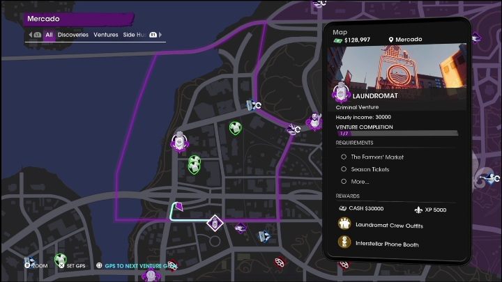 Aby Laundromat powstało na mapie miasta musicie wyznaczyć jego miejsce na mapie przedsiębiorstw - Saints Row 2022: Laundromat - opis przedsięwzięcia - Saints Row - poradnik do gry