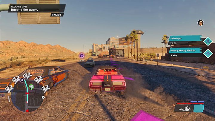 Spodziewajcie się też blokad na drodze, który najbezpieczniej jest omijać z lewej lub z prawej strony - Saints Row 2022: Bryka Neenah (Neenahs Car) - solucja, opis przejścia - Saints Row - poradnik do gry