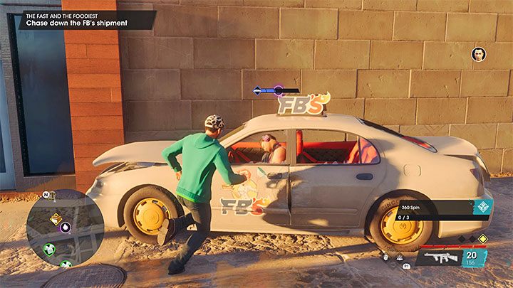 Wskoczcie do jednego z pojazdów Idolów lub innej dobrej maszyny i zacznijcie ścigać pojazd z dostawą - Saints Row 2022: Szybcy i nażarci (The Fast and the Foodiest) - solucja, opis przejścia - Saints Row - poradnik do gry