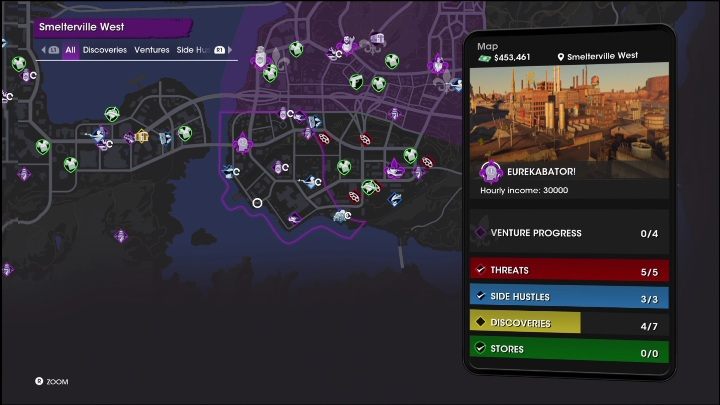 Aby Eurekabator powstało na mapie miasta musicie wyznaczyć jego miejsce na mapie przedsiębiorstw - Saints Row 2022: Eurekabator - opis przedsięwzięcia - Saints Row - poradnik do gry