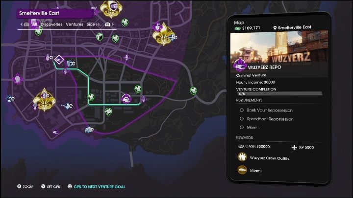 Aby Wuzyerz Repo powstało na mapie miasta musicie wyznaczyć jego miejsce na mapie przedsiębiorstw - Saints Row 2022: Wuzyerz Repo - opis przedsięwzięcia - Saints Row - poradnik do gry