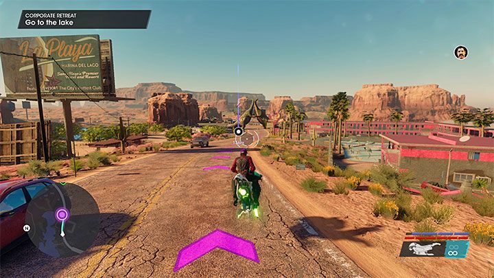 Żołnierze Marshall korzystali z nietypowych motocykli hoverbike i możecie przetestować jeden z nich - Saints Row 2022: Wytchnienie od harówki (Corporate Retreat) - solucja, opis przejścia - Saints Row - poradnik do gry