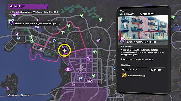 Z sekretem tym powiązany jest hipnotyczny materiał (Hypnosis Material) - Saints Row: Cutting Edge - opis przedsięwzięcia, znajdźki Edith - Saints Row - poradnik do gry