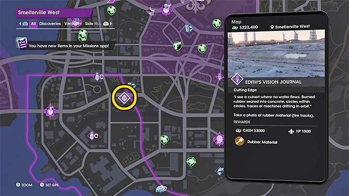 Z sekretem tym powiązany jest gumowy materiał (Rubber Material) - Saints Row: Cutting Edge - opis przedsięwzięcia, znajdźki Edith - Saints Row - poradnik do gry