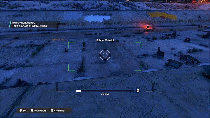 Musicie zbadać szerokie koryto stojąc na wyższej półce - pozwoli to Wam sfotografować ślady gumy z powyższego obrazka - Saints Row: Cutting Edge - opis przedsięwzięcia, znajdźki Edith - Saints Row - poradnik do gry