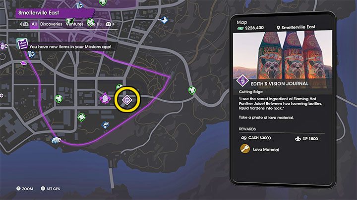 Z sekretem tym powiązany jest materiał lawę (Lava Material) - Saints Row: Cutting Edge - opis przedsięwzięcia, znajdźki Edith - Saints Row - poradnik do gry