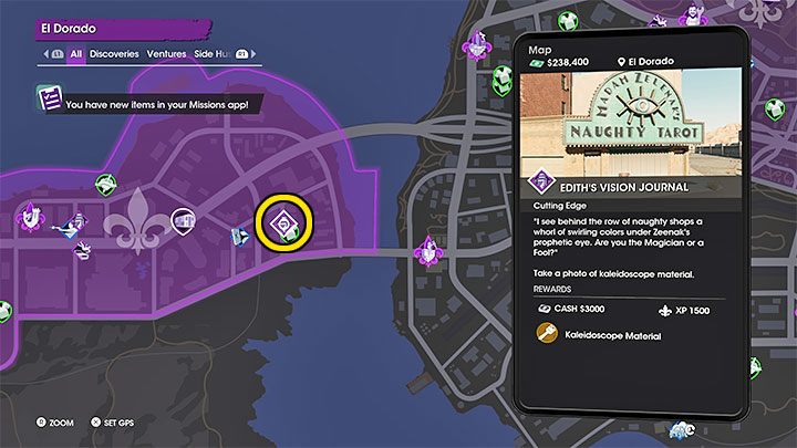 Z sekretem tym powiązany jest kalejdoskopowy materiał (Kaleidoscope Material) - Saints Row: Cutting Edge - opis przedsięwzięcia, znajdźki Edith - Saints Row - poradnik do gry