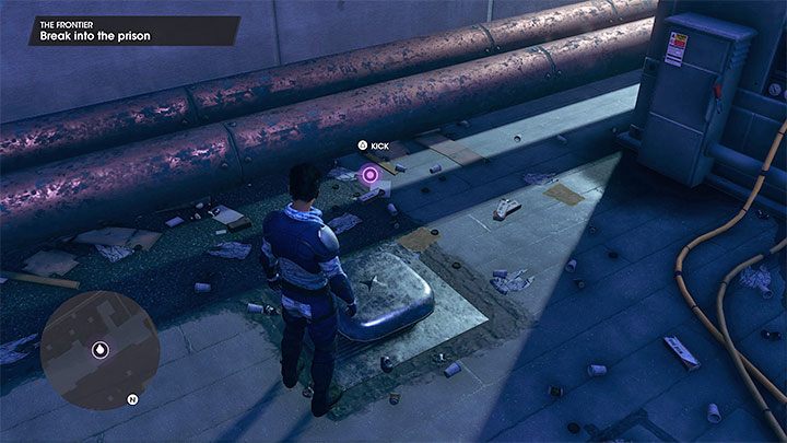 Zbadajcie dach - musicie odnaleźć właz z powyższego obrazka i wejść w interakcję z nim - Saints Row 2022: Pogranicze (The Frontier) - solucja, opis przejścia - Saints Row - poradnik do gry