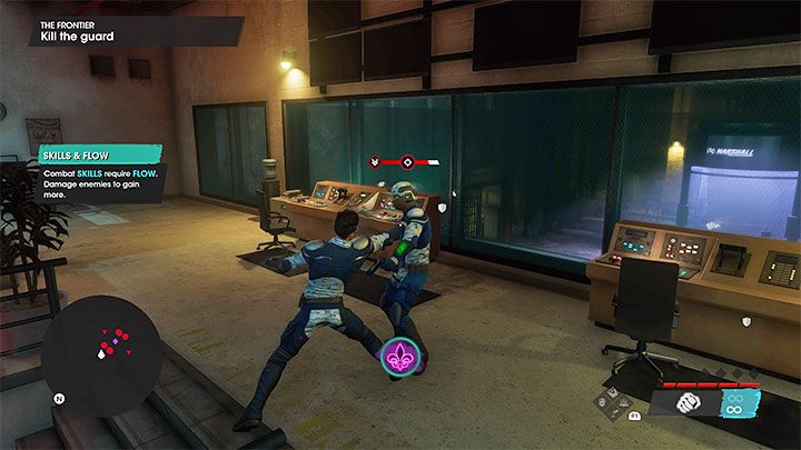 Podążajcie liniową ścieżką i szybko omińcie kolejnego wartownika zanim Was zdemaskuje - Saints Row 2022: Pogranicze (The Frontier) - solucja, opis przejścia - Saints Row - poradnik do gry