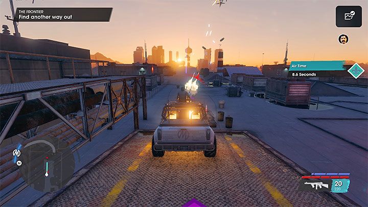 Po kilku skokach na krótką chwilę znajdziecie się na ścieżce sąsiadującej z więzieniem, przy czym musicie korzystać z kolejnych skoczni - Saints Row 2022: Pogranicze (The Frontier) - solucja, opis przejścia - Saints Row - poradnik do gry