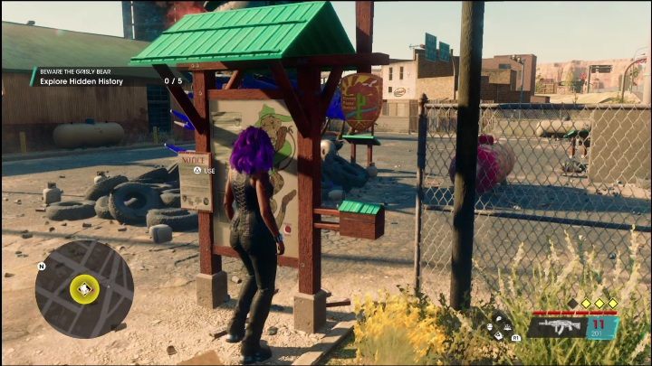 Aktywność Tajna historia rozpocznie się, gdy klikniecie przycisk na tablicy startowej, zaraz przed punktem turystycznym - Saints Row 2022: Odkrycia (Wschodnie Stare Miasto) - lista i opisy aktywności - Saints Row - poradnik do gry