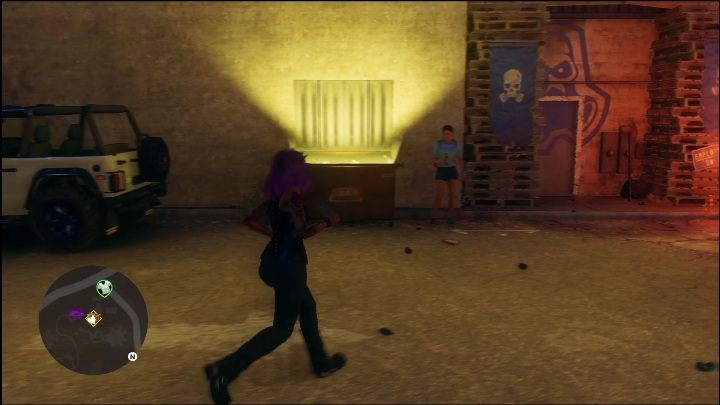 Aby zaliczyć tę aktywność musicie jedynie przeszukać świecący się na złoto śmietnik - Saints Row 2022: Odkrycia (Południowe Pustkowia) - lista i opisy aktywności - Saints Row - poradnik do gry