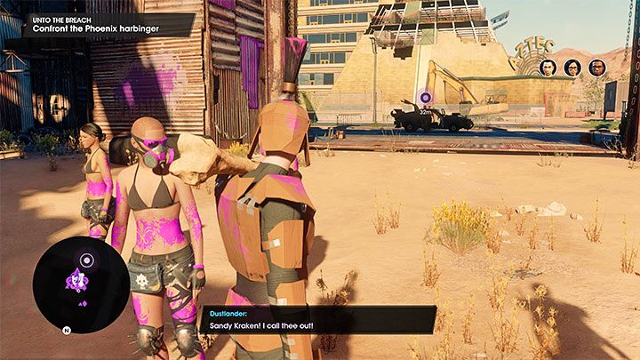 Przed warownią zatrzyma się pojazd - podejdźcie do przedstawiciela wrogiej frakcji żeby z nim porozmawiać - Saints Row 2022: Do wyłomu (Unto the Breach) - solucja, opis przejścia - Saints Row - poradnik do gry