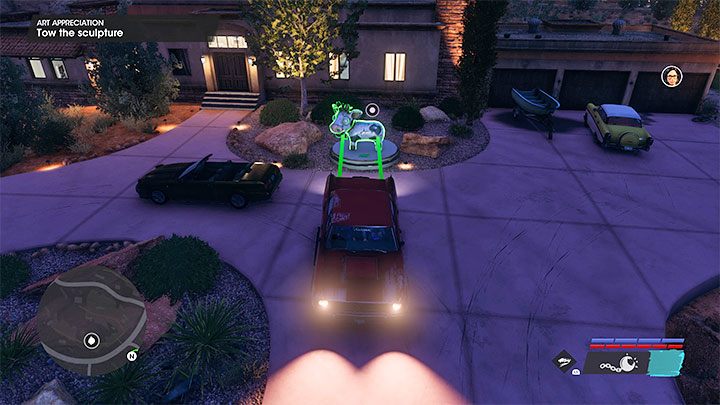 Zacznijcie od dotarcia na miejsce i podczepienia rzeźby do pojazdu - Saints Row 2022: W uznaniu dla sztuki (Art Appreciation) - solucja, opis przejścia - Saints Row - poradnik do gry