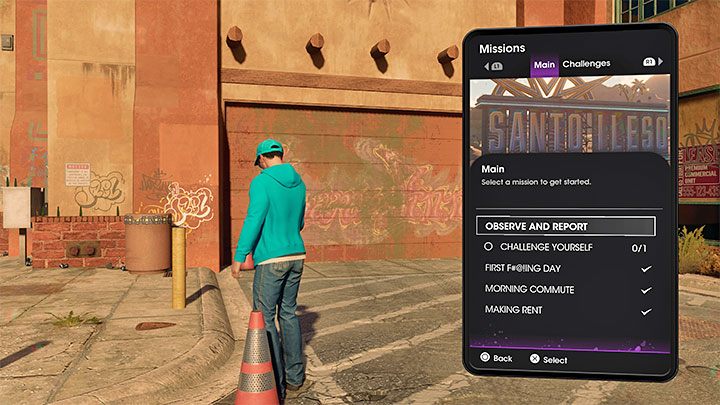 Tę oraz większość kolejnych misji fabularnych musicie rozpoczynać poprzez wybranie misji w telefonie - Saints Row: Obserwuj i melduj (Observe and Report) - solucja, opis przejścia - Saints Row - poradnik do gry
