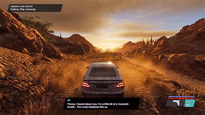 Musicie wyruszyć do miejsca spotkania z Gwen w terytorium Północna pustynia Rojas (Rojas Desert North) - Saints Row: Obserwuj i melduj (Observe and Report) - solucja, opis przejścia - Saints Row - poradnik do gry