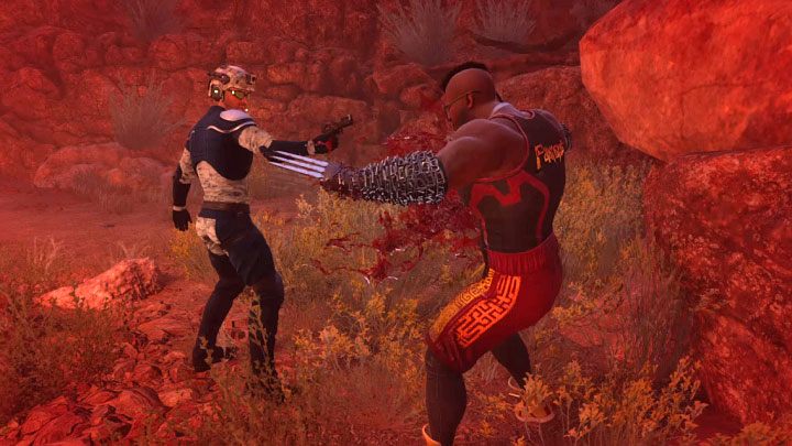 Po pozbawieniu elitarnego przeciwnika żółtego paska energii możecie wykonać na nim eliminację (wcześniej nie było to możliwe) lub pozbyć się go z pomocą broni palnej (celujcie w jego głowę) - Saints Row: Obserwuj i melduj (Observe and Report) - solucja, opis przejścia - Saints Row - poradnik do gry