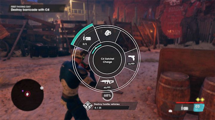 Nowy cel otrzymacie po dotarciu do barykady - Saints Row: Pierwszy, k****, dzień (First F#@!ing Day) - solucja, opis przejścia - Saints Row - poradnik do gry