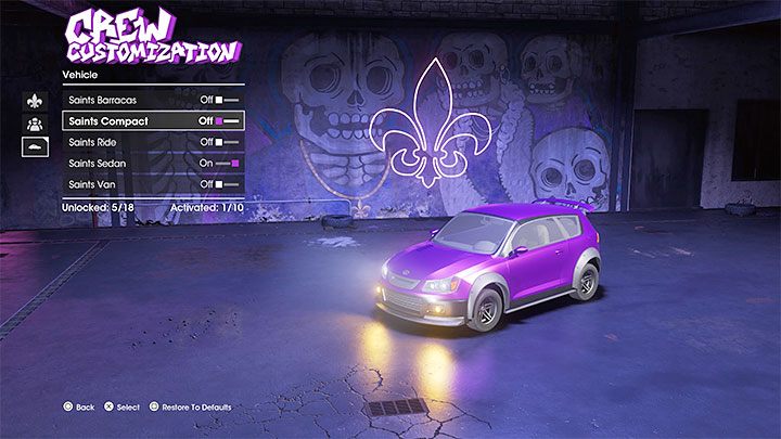 To podobna kategoria do poprzedniej - możecie ustalać jakie pojazdy Świętych będą pojawiały się w świecie gry - Saints Row 2022: Wygląd Świętych (Saints) - jak zmienić? - Saints Row - poradnik do gry