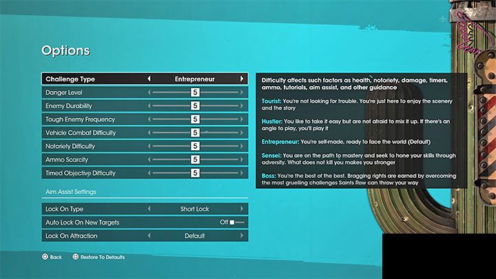 Saints Row oferuje 5 poziomów trudności - Saints Row 2022: Poziomy trudności - typ wyzwania (Challenge Type) - Saints Row - poradnik do gry