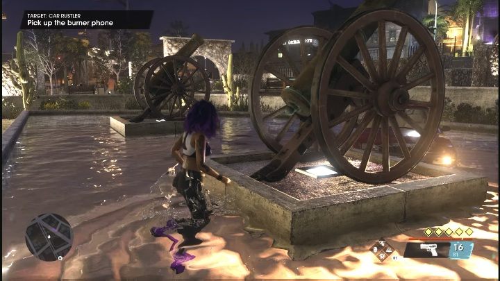Gdy dotrzecie do miejsca oznaczonego na mapie, zobaczycie telefon przypięty do ponika armaty - Saints Row 2022: Car Rustler - jak wykonać? - Saints Row - poradnik do gry
