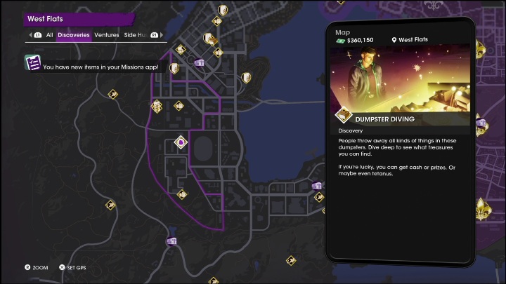 Aktywność Śmiecionurek znajduje się we wschodniej części regionu Zachodnie Flast - Saints Row 2022: Odkrycia (Zachodnie Flats) - lista i opisy aktywności - Saints Row - poradnik do gry