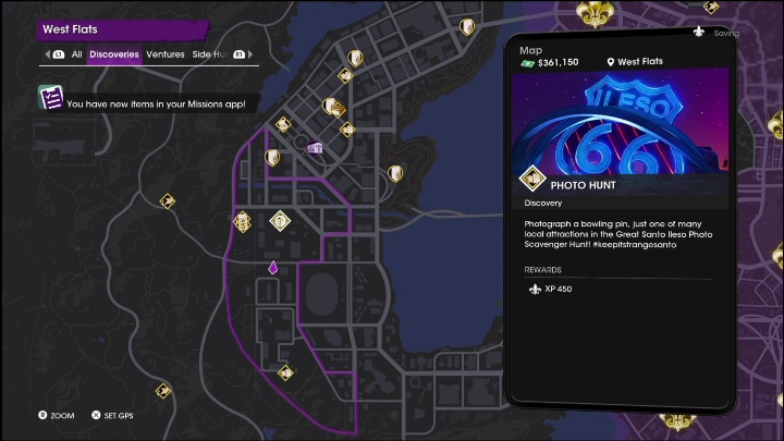 Aktywność Fotograficzne polowanie znajduje się w północnej części dzielnicy - Saints Row 2022: Odkrycia (Zachodnie Flats) - lista i opisy aktywności - Saints Row - poradnik do gry