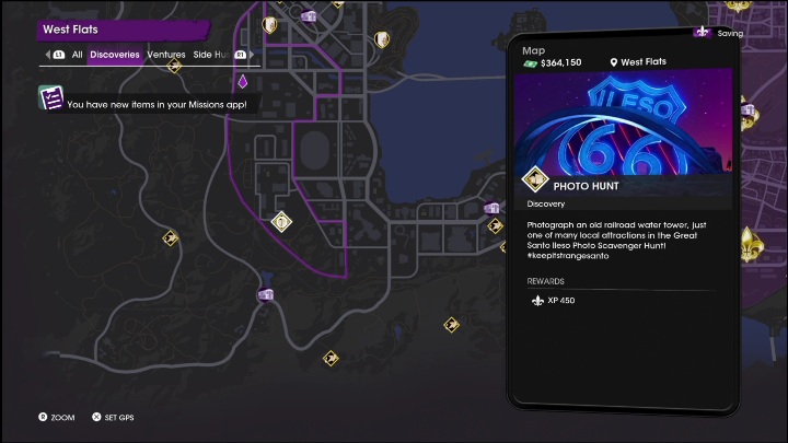 Aktywność Fotograficzne polowanie znajduje się w południowa części dzielnicy, zaraz obok Południowych Pustkowi - Saints Row 2022: Odkrycia (Zachodnie Flats) - lista i opisy aktywności - Saints Row - poradnik do gry