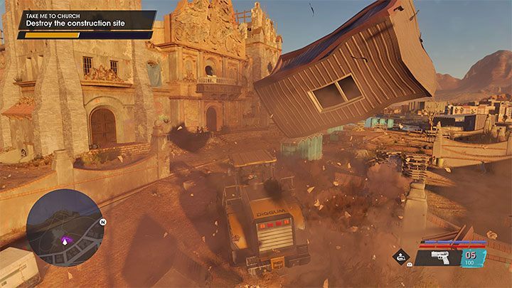 Wejdźcie do pojazdu zaparkowanego przed kościołem - musicie go użyć do zniszczenia placu budowy - Saints Row 2022: Zabierz mnie do kościoła (Take Me to Church) - solucja, opis przejścia - Saints Row - poradnik do gry