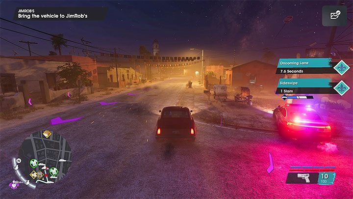 Każda kradzież auta dla warsztatu inicjuje automatycznie pościg i w tym przypadku będzie to 2-gwiazdkowy policyjny - Saints Row 2022: Warsztat Jim Robs (JimRobs Garage) - opis przedsięwzięcia - Saints Row - poradnik do gry