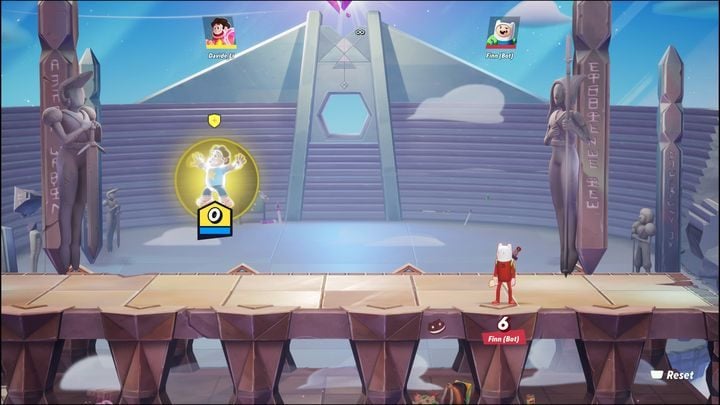 Jeśli sojusznik ma kłopoty, warto się nieco oddalić i dać mu tarczę, którą aktywujecie za pomocą neutralnego uniku - MultiVersus: Steven Universe - jak grać? - MultiVersus - poradnik do gry