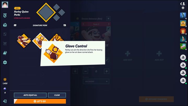 Drugi wyjątkowy bonus to Kontrola rękawic (Glove Control) - MultiVersus: Harley Quinn - jak grać? - MultiVersus - poradnik do gry