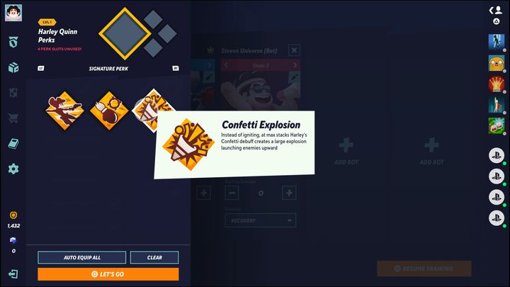 Trzecia opcja to Wybuch konfetti (Confetti Explosion) - MultiVersus: Harley Quinn - jak grać? - MultiVersus - poradnik do gry